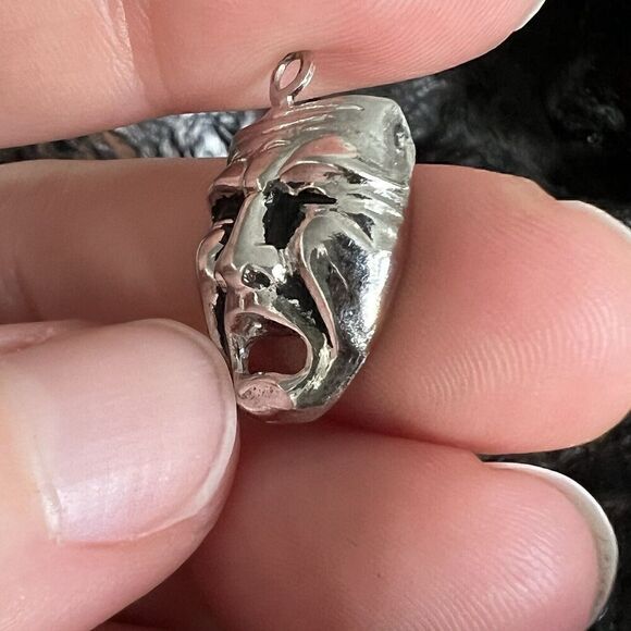 Vintage Sterling Silver Charm Theater Mask Drama Club Performance Arts Thespian - Picture 3 of 8